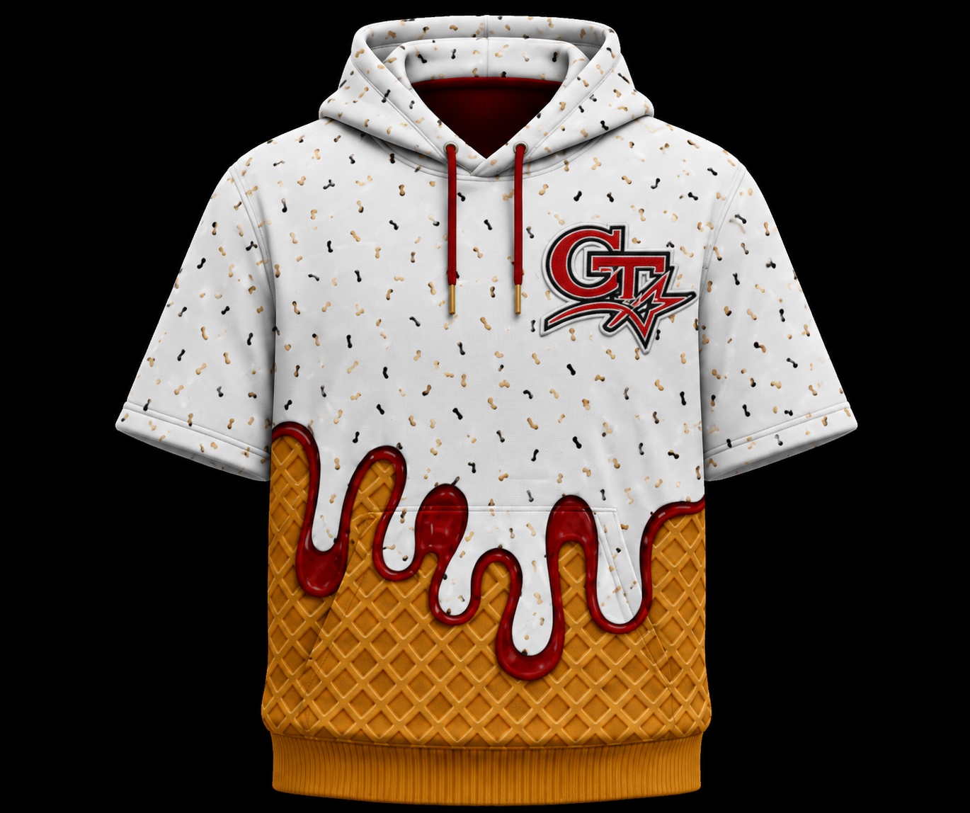 GAME TIME WAFFLE DRIP SHORT SLEEVE HOODIE